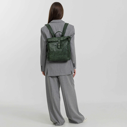 Рюкзак Dr.Koffer из натуральной кожи зеленый