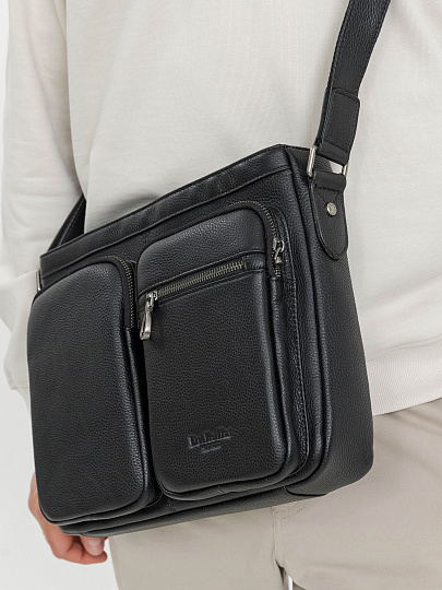 Деловая сумка Dr.Koffer из натуральной кожи черная