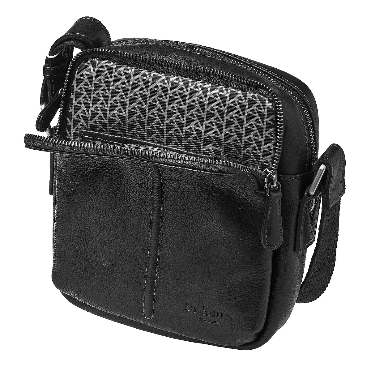 Сумка через плечо Dr.Koffer из натуральной кожи черная