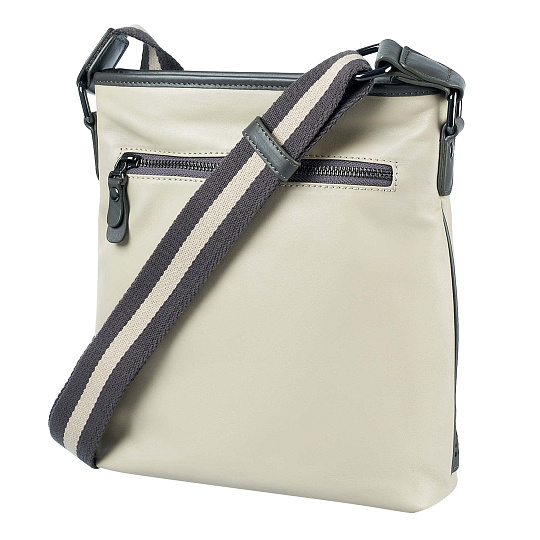 Сумка через плечо Dr.Koffer из натуральной кожи бежевая