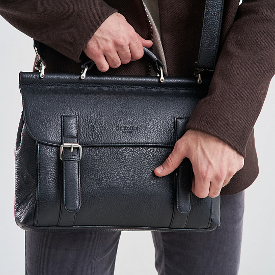 Портфель Dr.Koffer из натуральной кожи черный