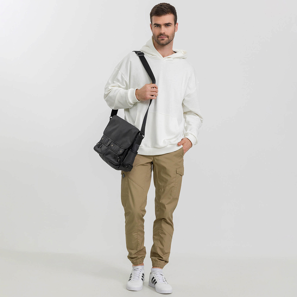 Сумка через плечо Dr.Koffer из нейлона и натуральной кожи