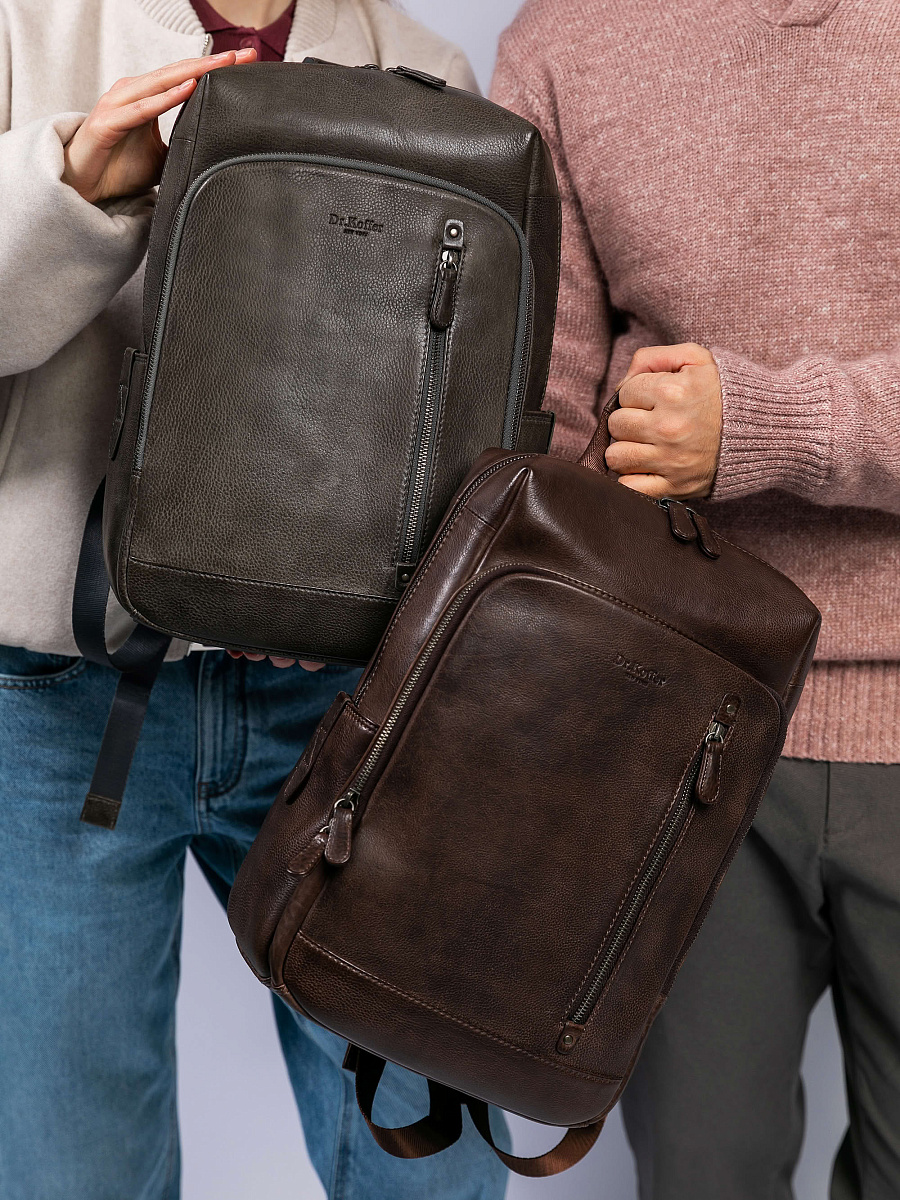 Рюкзак Dr. Koffer из натуральной кожи коричневый