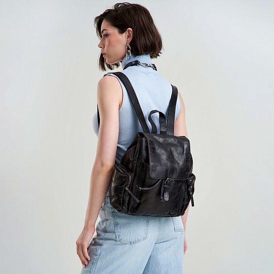 Рюкзак Dr.Koffer из натуральной кожи черный