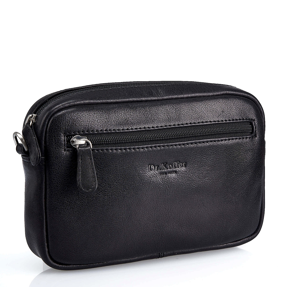 Сумка барсетка из натуральной кожи Dr. Koffer черная
