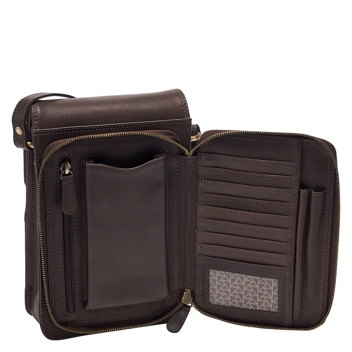 Сумка через плечо Dr.Koffer из натуральной кожи коричневая