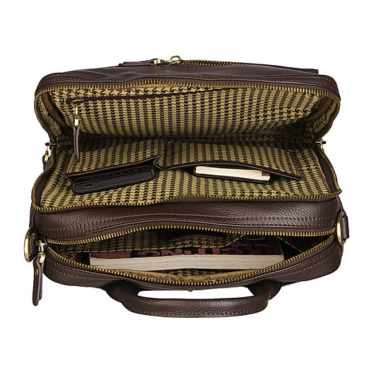 Сумка через плечо Dr.Koffer из натуральной кожи коричневая