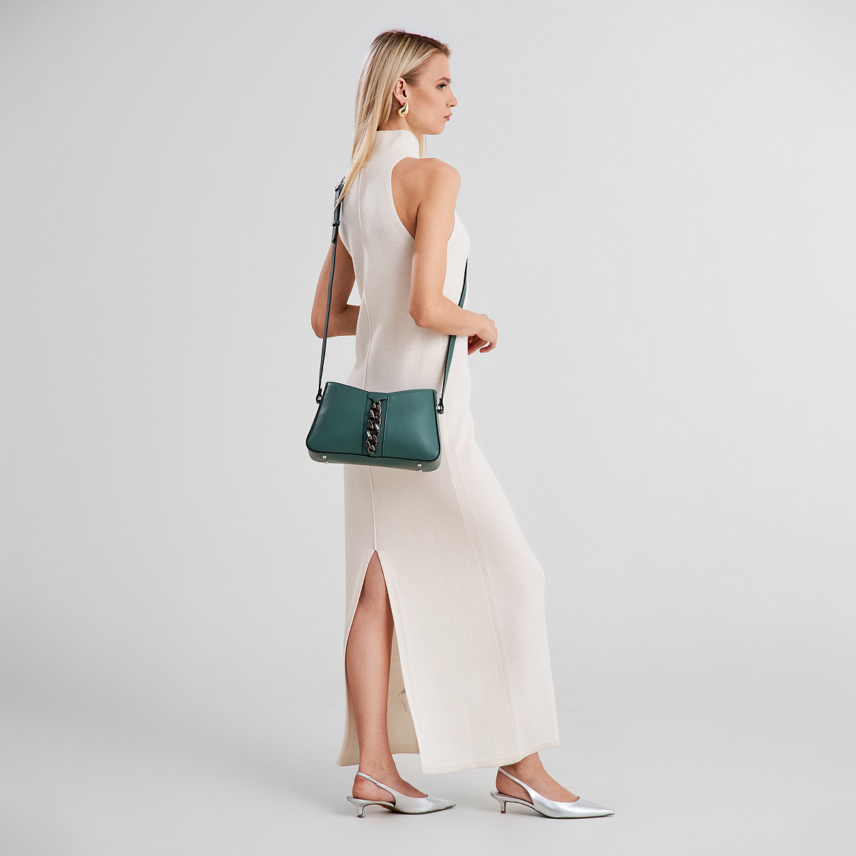 Женская сумка Dr. Koffer из натуральной кожи зеленая