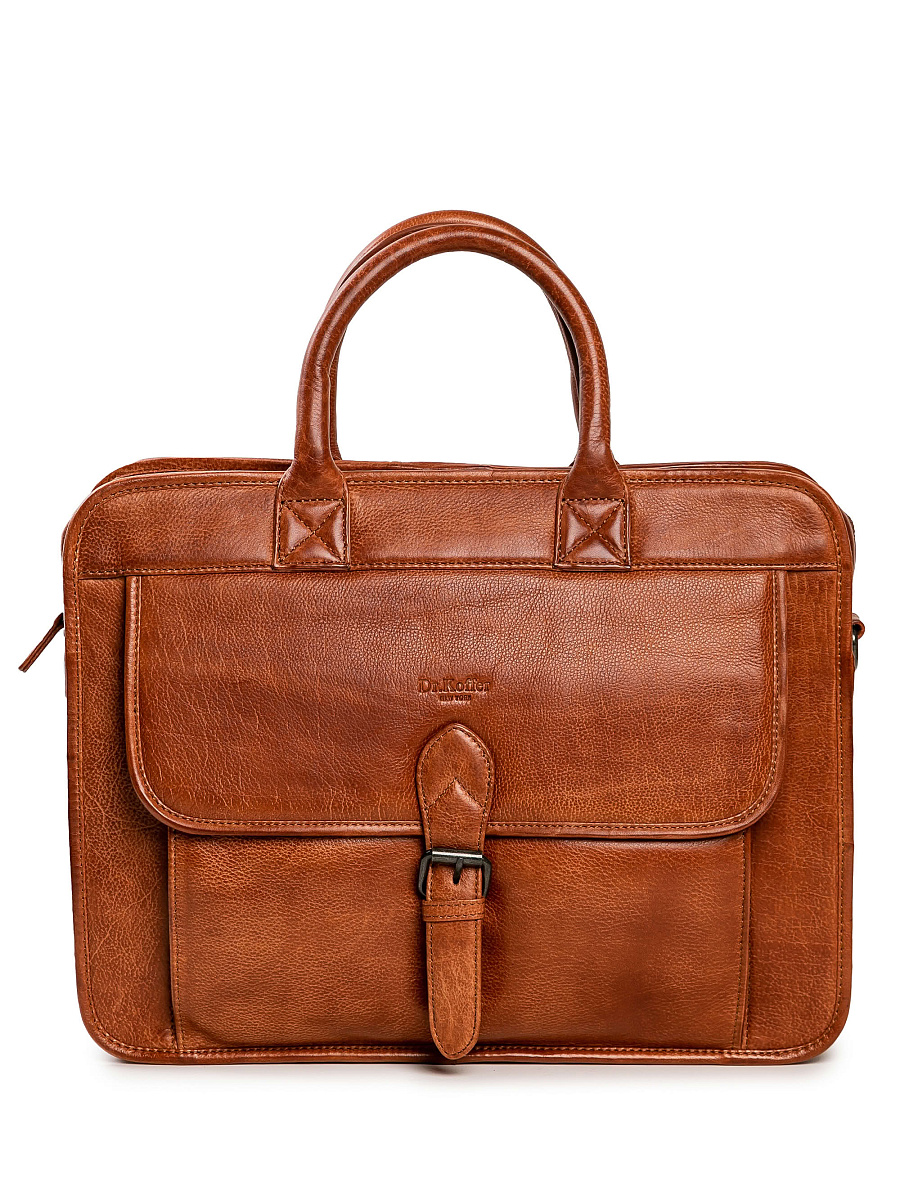 Деловая сумка Dr.Koffer из натуральной кожи коричневая