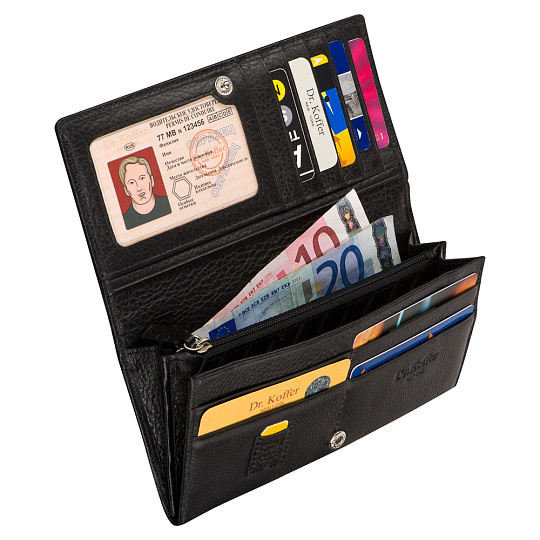 Портмоне Dr.Koffer из натуральной кожи черное