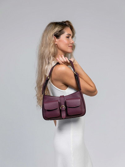 Женская сумка Dr.Koffer из натуральной кожи бордовая