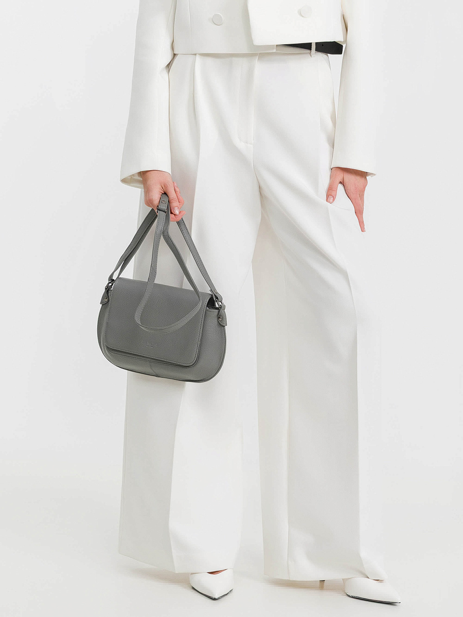 Женская сумка Dr.Koffer из натуральной кожи серая