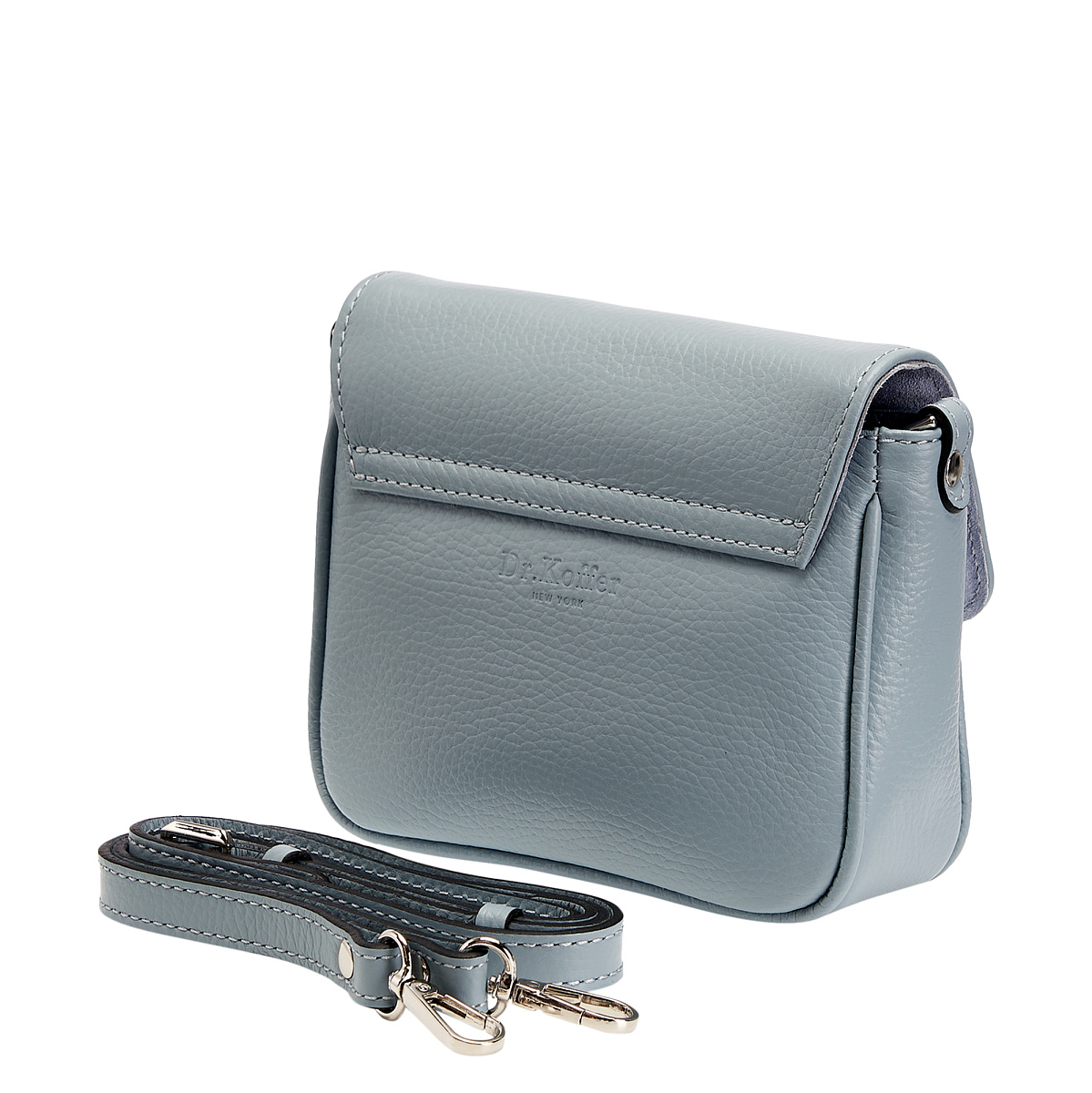 Женская сумка Dr. Koffer из натуральной кожи голубая