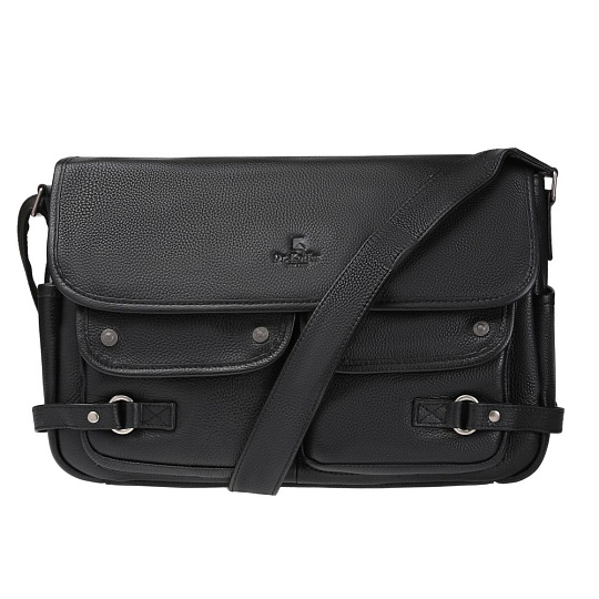 Деловая сумка Dr.Koffer из натуральной кожи черная