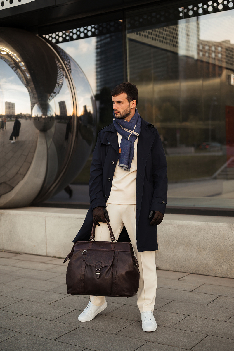 Сумка дорожная Dr.Koffer из натуральной кожи коричневая