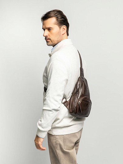 Рюкзак Dr.Koffer из натуральной кожи темно-коричневый