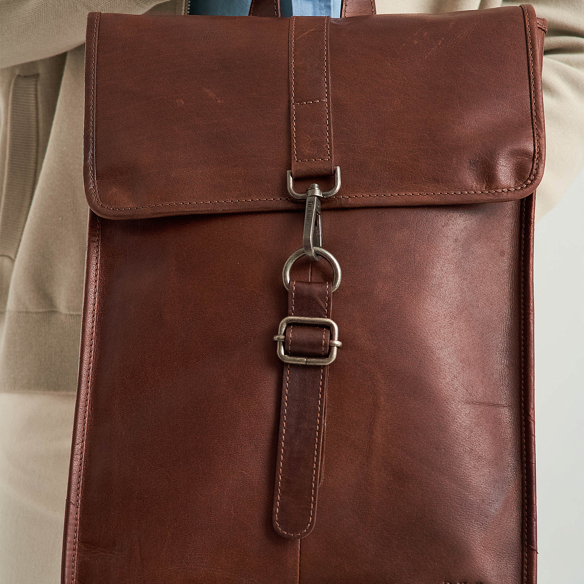 Рюкзак Dr.Koffer из натуральной кожи светло-коричневый