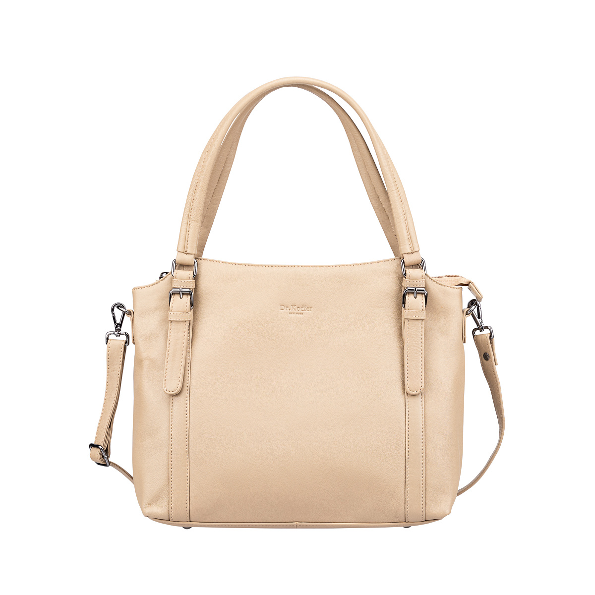 Женская сумка Dr.Koffer из натуральной кожи бежевая