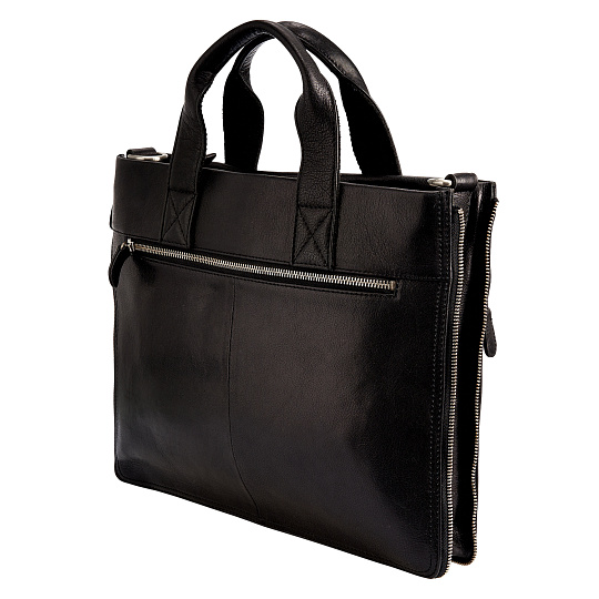 Деловая сумка Dr.Koffer из натуральной кожи черная