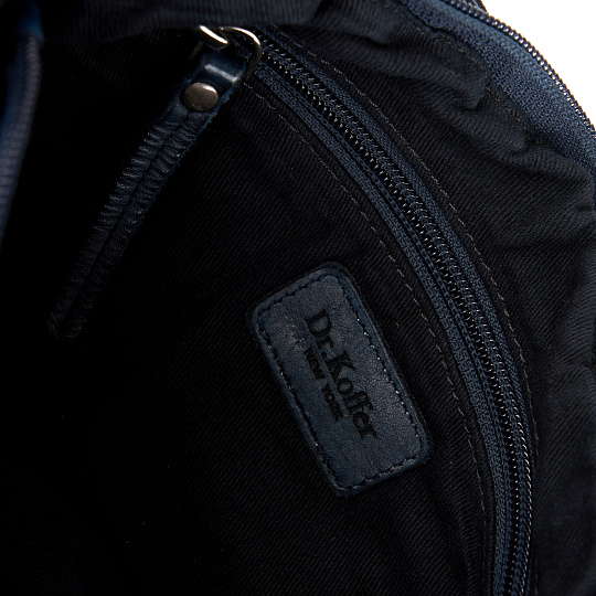 Сумка через плечо Dr.Koffer из натуральной кожи синяя