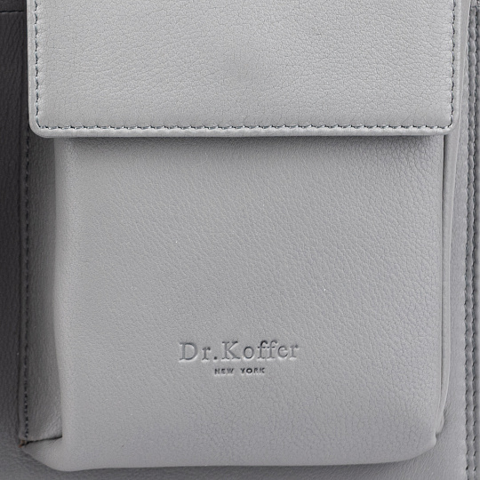 Сумка через плечо Dr.Koffer из натуральной кожи серая