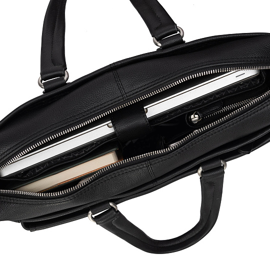 Деловая сумка Dr.Koffer из натуральной кожи черная