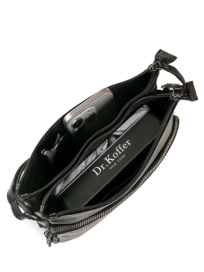 Сумка через плечо Dr.Koffer из натуральной кожи черная