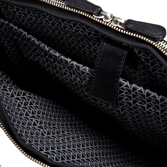 Деловая сумка Dr.Koffer из натуральной кожи черная