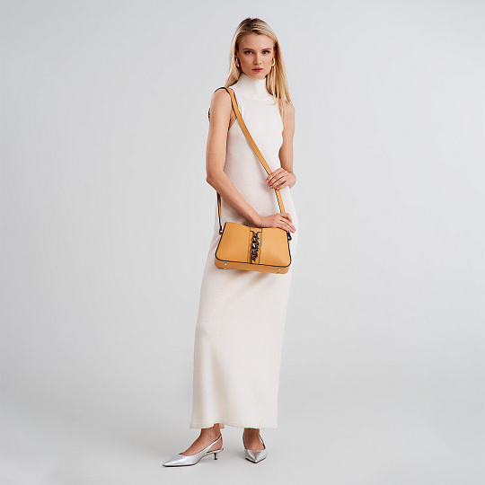 Женская сумка Dr. Koffer из натуральной кожи оранжевая