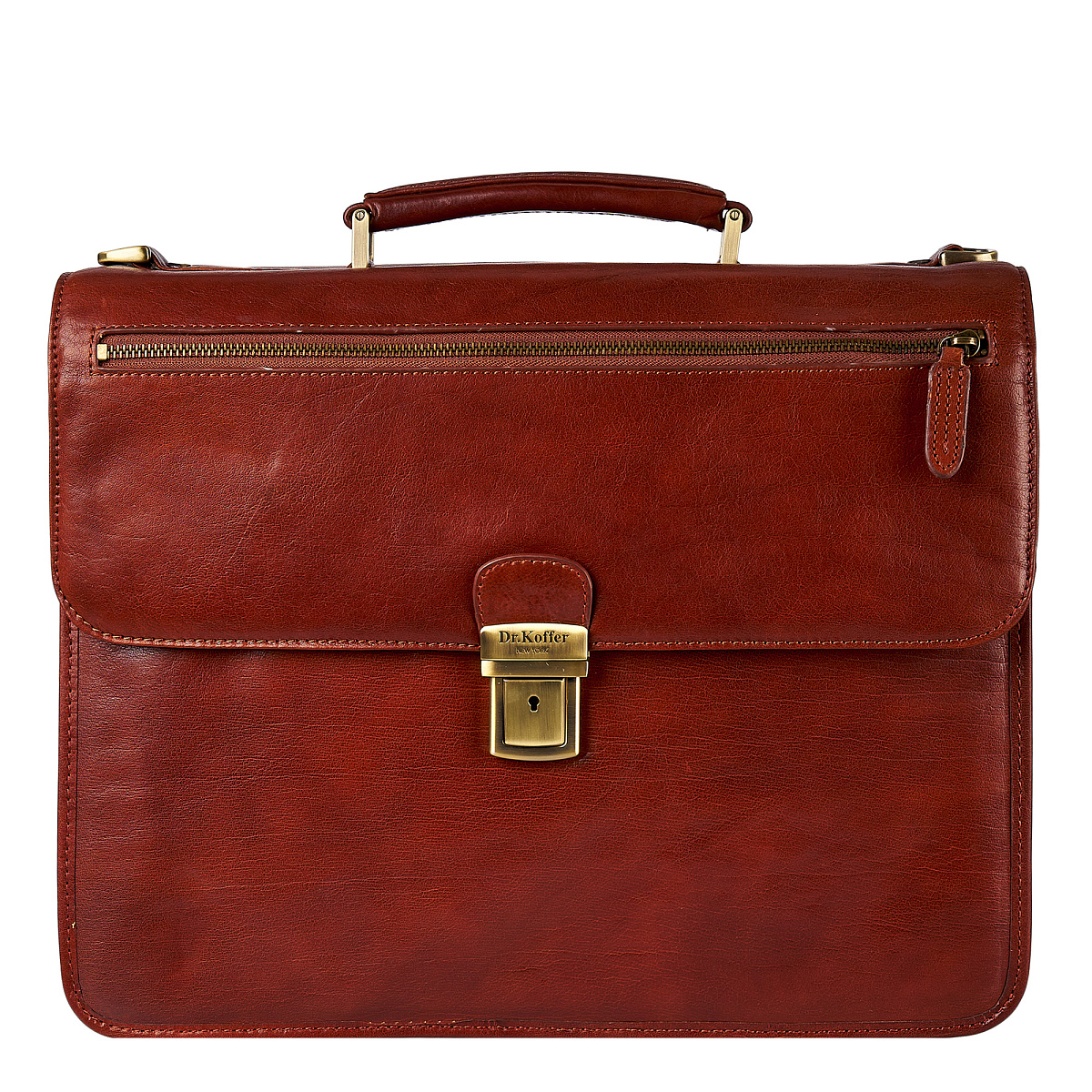 Портфель Dr.Koffer из натуральной кожи светло-коричневый