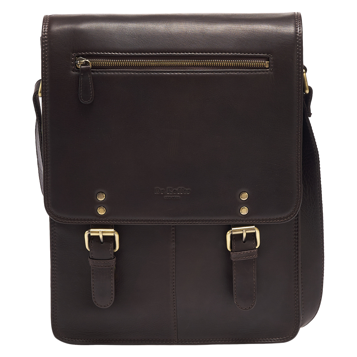 Сумка через плечо Dr.Koffer из натуральной кожи коричневая