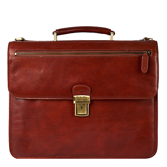 Портфель Dr.Koffer из натуральной кожи светло-коричневый