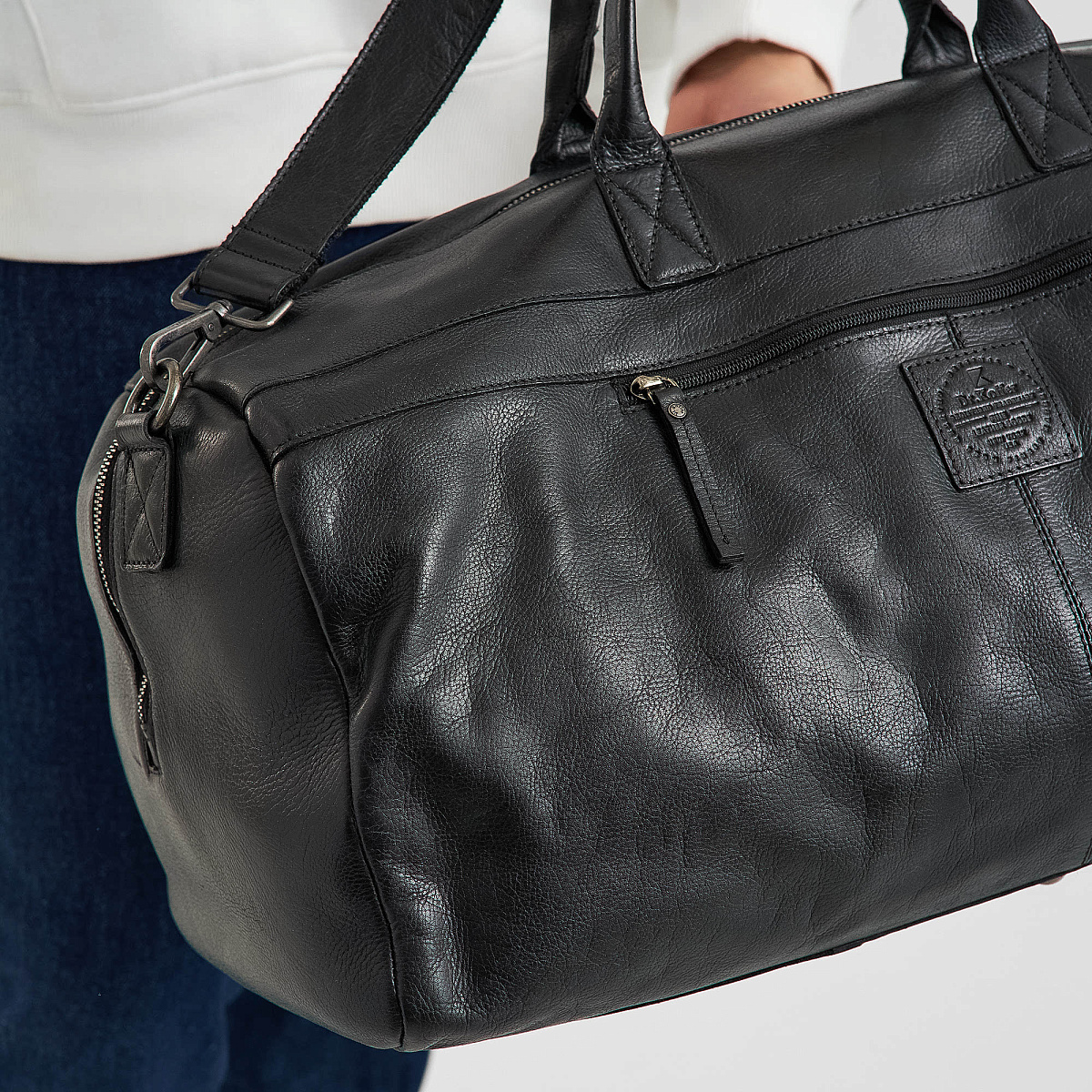 Сумка дорожная Dr.Koffer из натуральной кожи черная