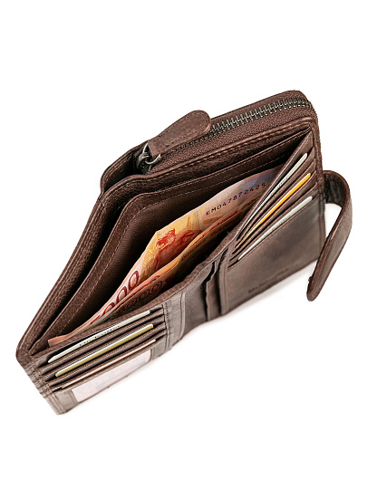 Портмоне Dr.Koffer из натуральной кожи коричневое