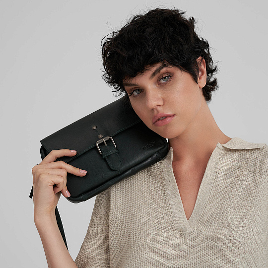 Женская сумка Dr.Koffer из натуральной кожи зеленая