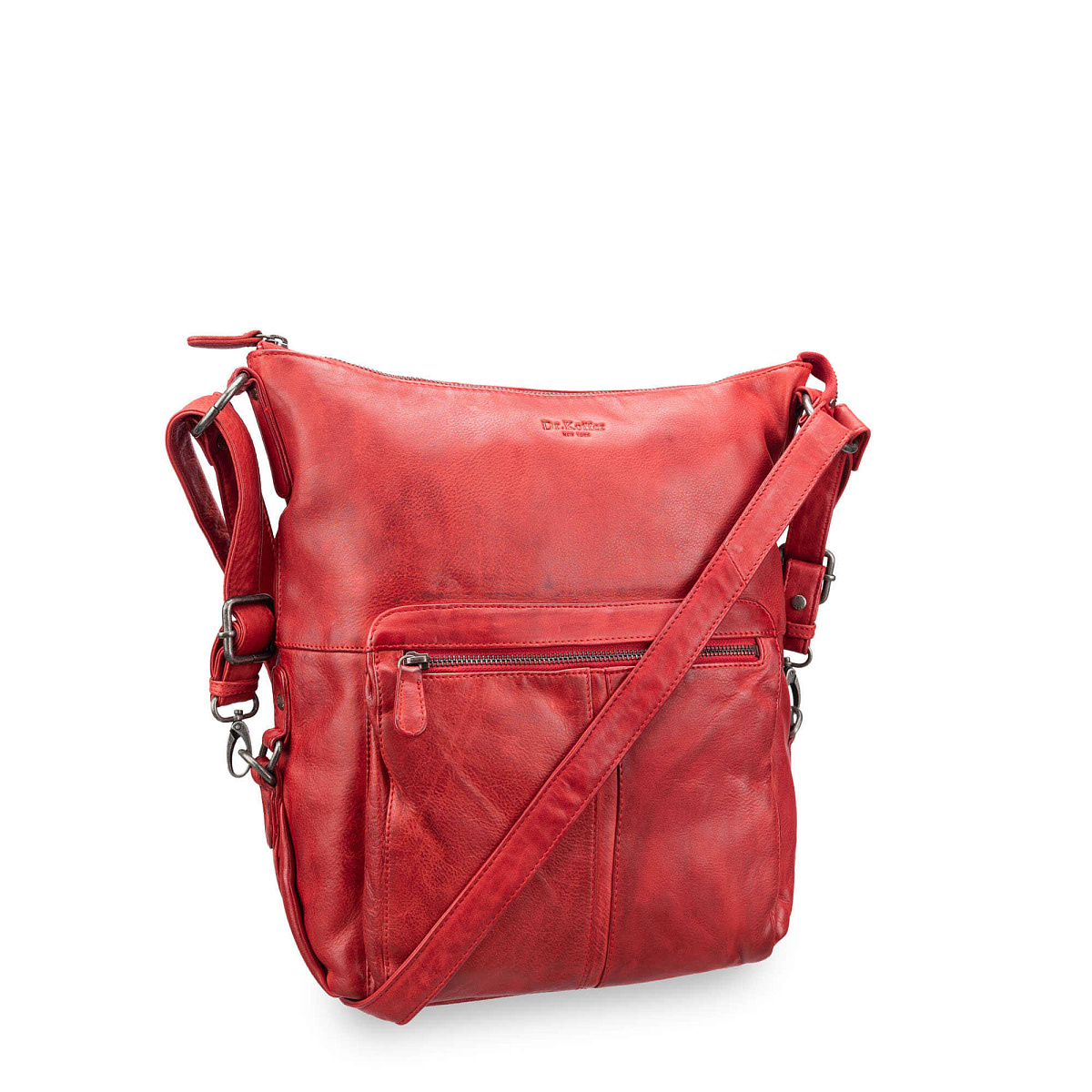 Сумка через плечо Dr.Koffer из натуральной кожи красная