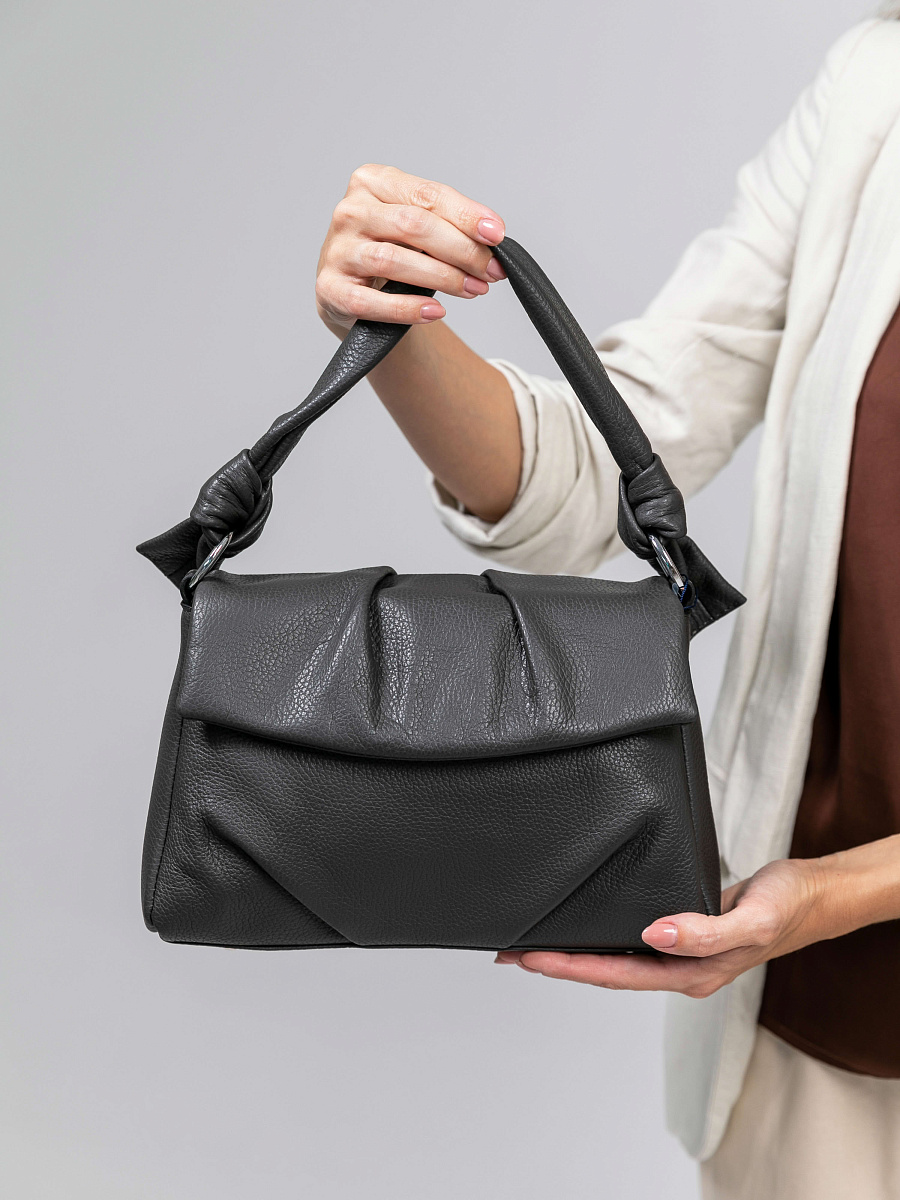 Женская сумка Dr.Koffer из натуральной кожи серая