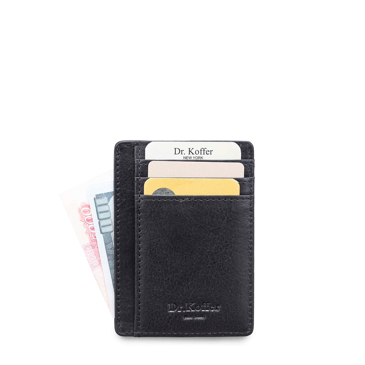 Кредитница Dr.Koffer из натуральной кожи черная