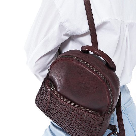 Рюкзак Dr.Koffer из натуральной кожи бордовый