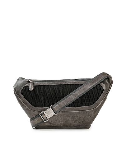 Сумка на пояс Dr. Koffer из натуральной кожи серая