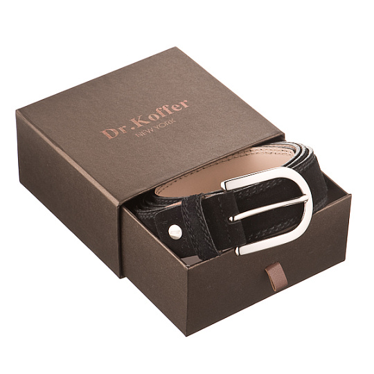 Ремень Dr. Koffer из натуральной кожи черный