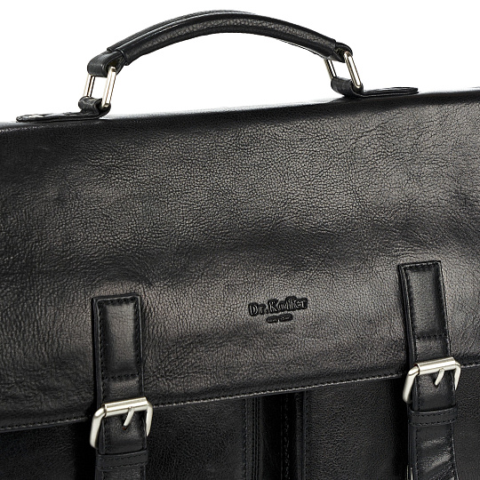 Портфель Dr.Koffer из натуральной кожи черный