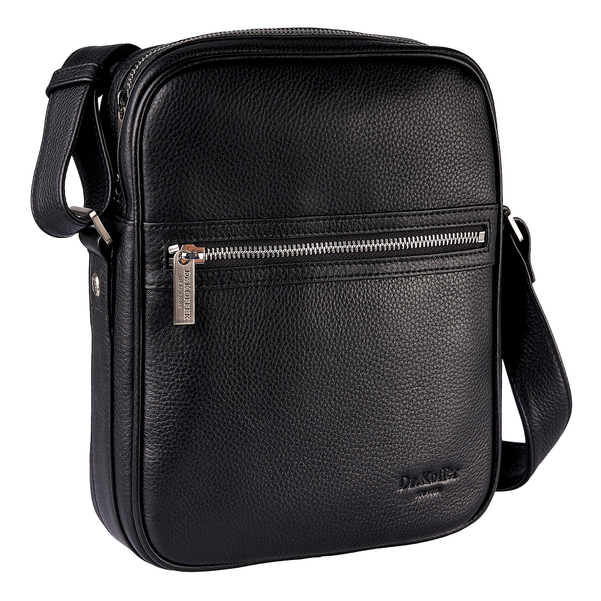 Сумка через плечо Dr.Koffer из натуральной кожи черная