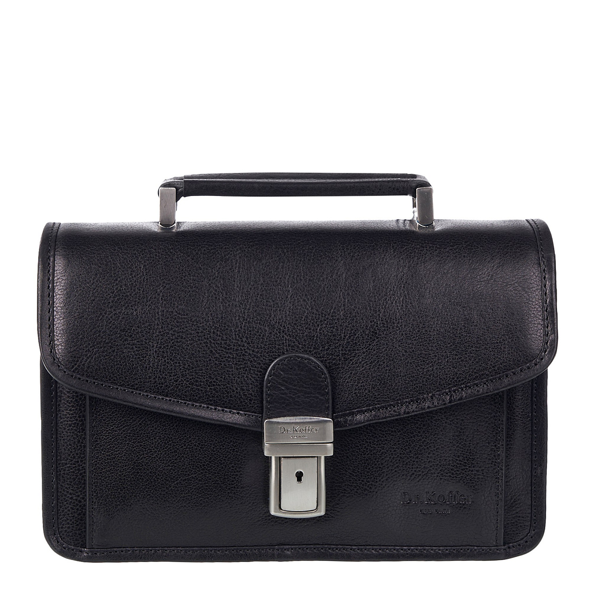Сумка-визитка из натуральной кожи Dr. Koffer черная
