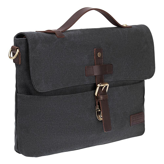 Деловая сумка Dr.Koffer из натуральной кожи черная