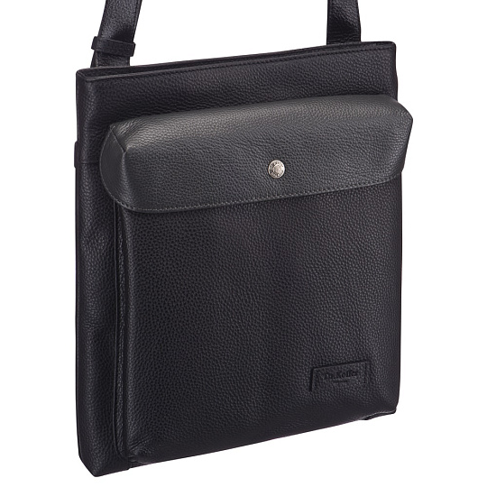 Сумка через плечо Dr.Koffer из натуральной кожи черная