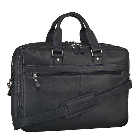 Деловая сумка Dr.Koffer из натуральной кожи черная