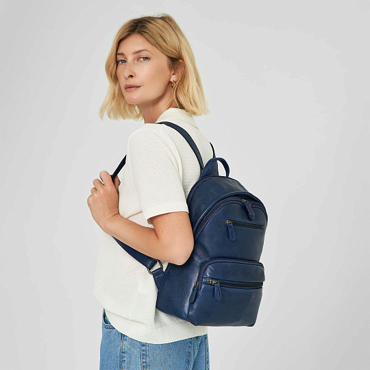 Рюкзак Dr.Koffer из натуральной кожи синий