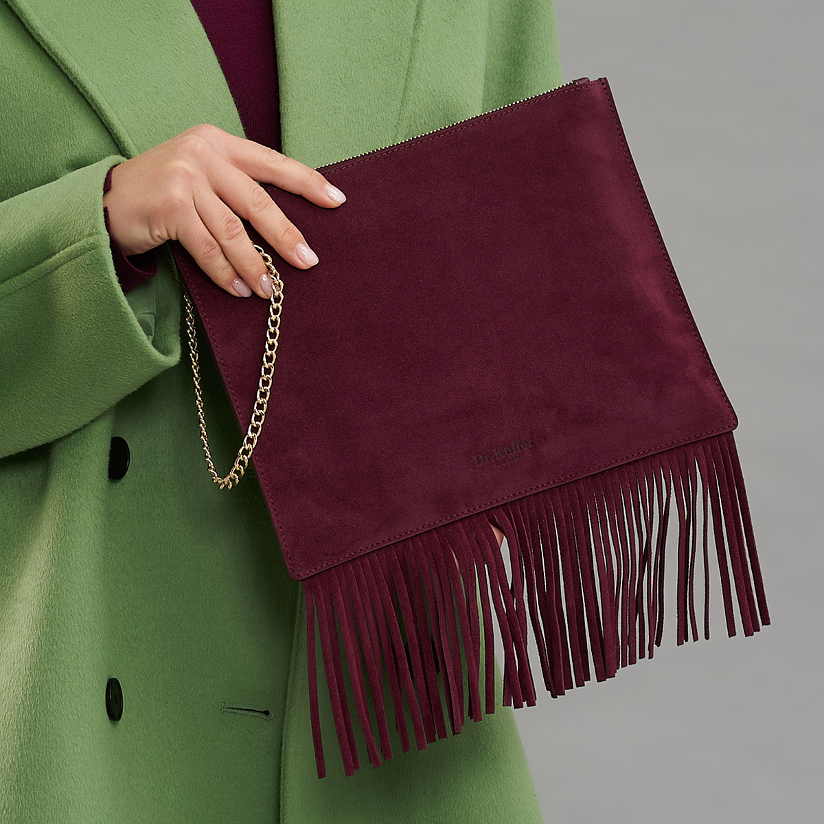 Женская сумка  Dr. Koffer из натуральной кожи бордовая