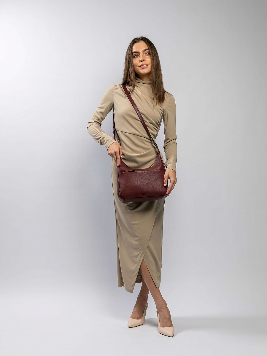 Женская сумка Dr.Koffer из натуральной кожи бордовая